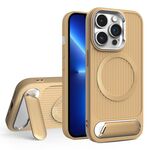 Per iPhone 13 Pro Vertical Lines Invisible Flat Holder MagSafe Custodia per telefono (oro)