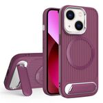 Per iPhone 13 Vertical Lines Invisible Flat Holder MagSafe Custodia per telefono (rosso vino)