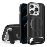 Per iPhone 12 Pro Max Vertical Lines Invisible Flat Holder MagSafe Custodia per telefono (nero)