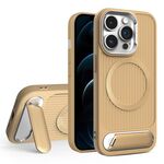 Per iPhone 12 Pro Max Vertical Lines Invisible Flat Holder MagSafe Custodia per telefono (oro)