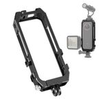 PULIUZ Telaio per alloggiamento della cabina di protezione protettiva con montature per scarpe a freddo e adattatore a treppiede pieghevole magnetico per insta360 uno x2 (nero)