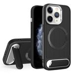 Per iPhone 11 Pro Max Vertical Lines Invisible Flat Holder MagSafe Custodia per telefono (nero)