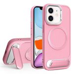 Per iPhone 11 Vertical Lines Invisible Flat Holder MagSafe Custodia per telefono (Rosa)