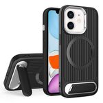 Per iPhone 11 Vertical Lines Invisible Flat Holder MagSafe Custodia per telefono (Nero)