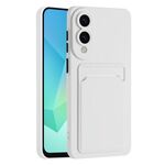 Per Samsung Galaxy S25 Edge 5G Custodia per telefono in TPU con pulsante a contrasto di colore e pelle (bianca)