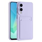 Per Samsung Galaxy S25 Edge 5G Custodia per telefono in TPU con bottoni a contrasto di colore e pelle (viola)