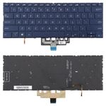 Tastiera per laptop retroilluminata versione USA per Asus ZenBook 14 UX434 UX434F UX434FA UX434FL UX434FLC (blu)