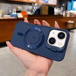Per iPhone 13 Lens Frame Holder Blade MagSafe Custodia per telefono (blu scuro)
