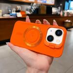 Per iPhone 13 Lens Frame Holder Blade MagSafe Custodia per telefono (arancione)