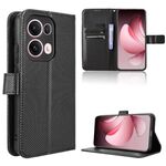 Per OPPO Reno13 Pro 5G Custodia per telefono in pelle con texture a diamante globale (nero)