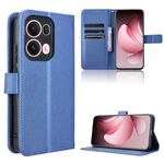 Custodia in pelle con texture a diamante per OPPO Reno13 Pro 5G (blu)