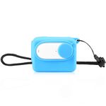 Custodia in silicone per custodia di ricarica per fotocamera Insta360 GO 3 PULUZ con copriobiettivo e cinturino (blu)