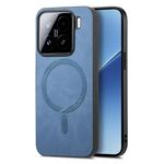 Per Xiaomi 15 Custodia per telefono con retro in PU Magsafe in tinta unita (blu)