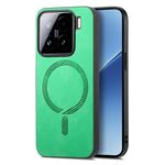 Per Xiaomi 15 Custodia per telefono con retro in PU Magsafe in tinta unita (verde)