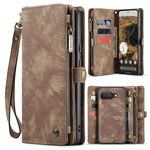 Per Google Pixel 9a CaseMe 008 Custodia in pelle multifunzionale staccabile (marrone)