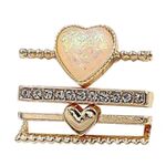 4 pezzi / set Smart Watch Universale Cinturino in silicone Cuore Anello decorativo Accessori in metallo (oro)