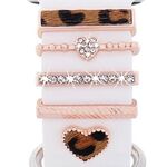 5 pezzi / set Smart Watch Universale Silicone Band Anello decorativo Accessori in metallo, Stile: Oro rosa 4