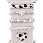5 pezzi / set Smart Watch Universale Silicone Band Anello decorativo Accessori in metallo, Stile: Argento 5