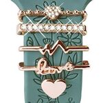 5 pezzi / set Smart Watch Universale Silicone Band Anello decorativo Accessori in metallo, Stile: Oro 7