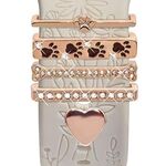5 pezzi / set Smart Watch Universale Silicone Band Anello decorativo Accessori in metallo, Stile: Oro 9