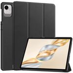 Per Honor Pad X9 Pro Custer Pure Color Custodia per tablet in pelle con supporto a 3 pieghe (nero)