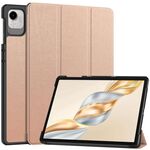 Per Honor Pad X9 Pro Custer Pure Color 3-Fold Holder Custodia in pelle per tablet (oro rosa)