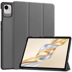 Per Honor Pad X9 Pro Custer Pure Color 3-Fold Holder Custodia in pelle per tablet (grigio)