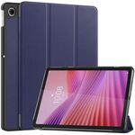 Per Lenovo Tab 10.1 / K10 2nd / S10 Custer Texture 3-Fold Holder Custodia in pelle Smart Tablet (blu scuro)