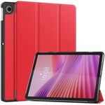 Per Lenovo Tab 10.1 / K10 2nd / S10 Custer Texture 3-Fold Holder Custodia in pelle Smart Tablet (rosso)