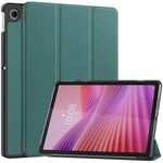 Per Lenovo Tab 10.1 / K10 2nd / S10 Custer Texture 3-Fold Holder Custodia in pelle Smart Tablet (verde scuro)