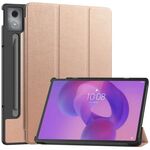 Per Lenovo Idea Tab Pro Custer Texture 3-Fold Holder Custodia in pelle per tablet intelligente (oro rosa)