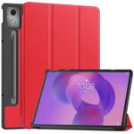 Per Lenovo Idea Tab Pro Custer Texture 3-Fold Holder Custodia in pelle per tablet intelligente (rosso)