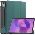 Per Lenovo Idea Tab Pro Custer Texture 3-Fold Holder Custodia in pelle per tablet intelligente (verde scuro)