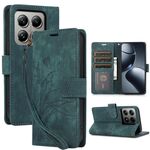 Per Xiaomi 14T Pro Custodia in pelle con motivo a farfalla in rilievo (verde)