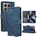 Per Xiaomi 14T Pro Custodia per telefono in pelle goffrata con motivo a farfalla Orchid (blu)