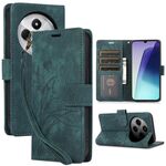 Per Redmi 14C 4G / Poco C75 Custodia in pelle con motivo a farfalla in rilievo (verde)