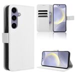 Per Samsung Galaxy S25 5G Custodia per telefono in pelle con trama a diamante (bianca)