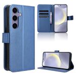 Per Samsung Galaxy S25+ 5G Custodia in pelle con texture a diamante (blu)