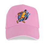 Berretto con fibbia in acciaio in poliestere e cotone stampato con giocatore di basket, stampa su richiesta (rosa)