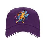 Berretto con fibbia in acciaio in poliestere e cotone stampato da giocatore di basket, stampa su richiesta (viola)