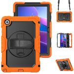 Per Lenovo Tab 10.1 / K10c / S10 Custodia in silicone ibrida per PC tablet con tracolla (arancione)