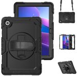 Per Lenovo Tab 10.1 / K10c / S10 Custodia in silicone ibrida per PC con tracolla (nero)