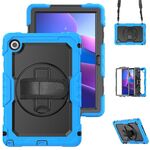 Per Lenovo Tab 10.1 / K10c / S10 Custodia in silicone ibrida per PC con tracolla (azzurro chiaro)