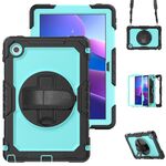 Custodia in silicone ibrida per tablet Lenovo Tab 10.1 / ZhaoYang K10c con tracolla (PC azzurro)