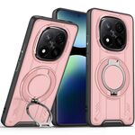 Per Redmi Note 14 Pro+ 5G Supporto ad anello rotante Custodia magnetica MagSafe per telefono (rosa)