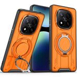 Per Redmi Note 14 Pro+ 5G Supporto ad anello rotante Custodia magnetica MagSafe per telefono (arancione)