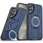 Per Samsung Galaxy S25 / S24 5G Supporto ad anello rotante Custodia magnetica MagSafe per telefono (blu)