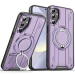 Per Samsung Galaxy S25+ / S24+ 5G Supporto ad anello rotante Custodia magnetica MagSafe per telefono (viola)