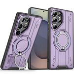 Per Samsung Galaxy S25 Ultra 5G Supporto ad anello rotante Custodia magnetica per telefono MagSafe (viola)