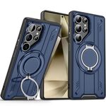 Per Samsung Galaxy S24 Ultra 5G Supporto ad anello rotante Custodia magnetica MagSafe per telefono (blu)